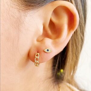 Gold Mini Cuban Link Chain Huggie